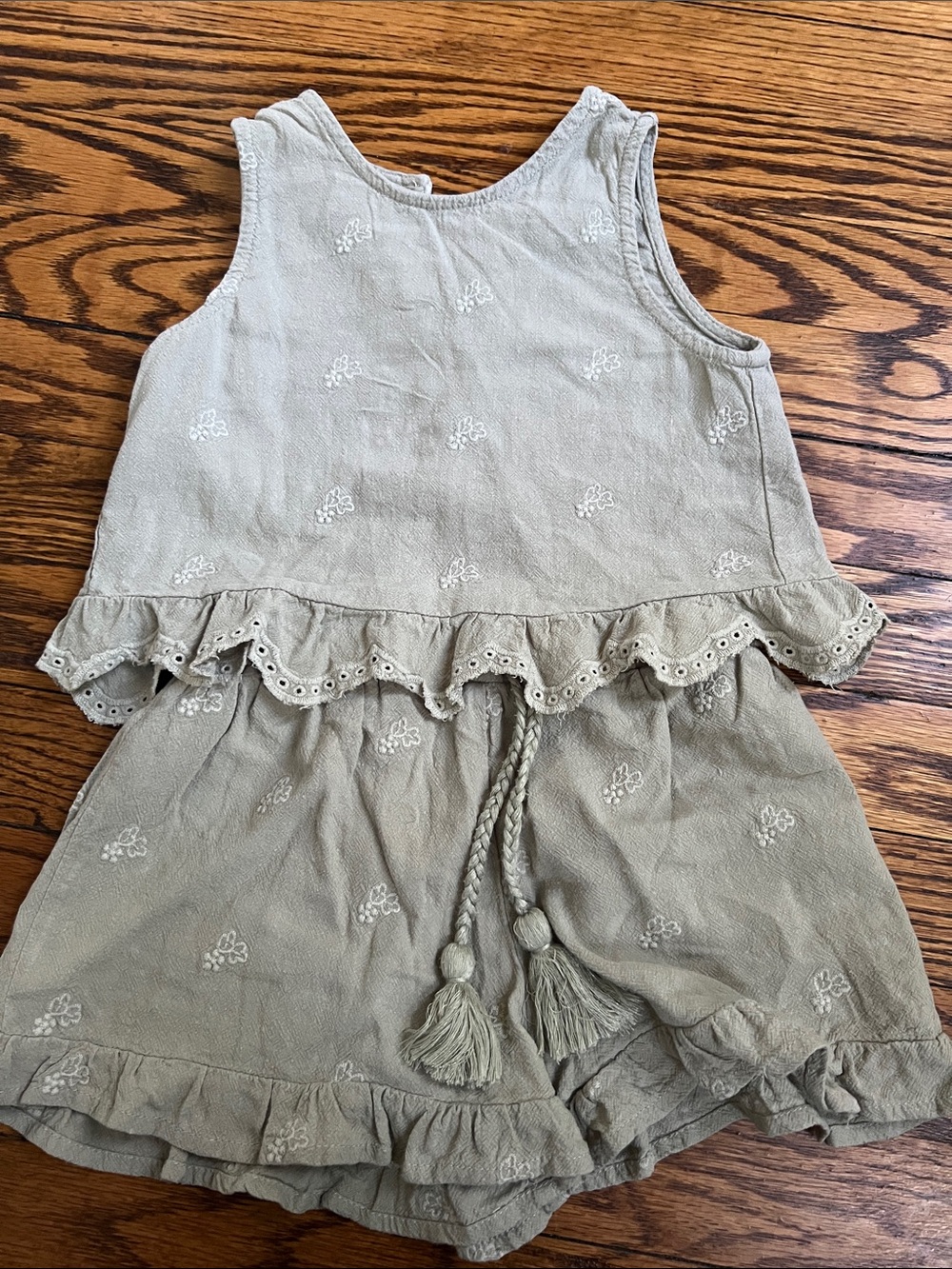 Rylee and Cru Girls Embroidered Ruffle Romper